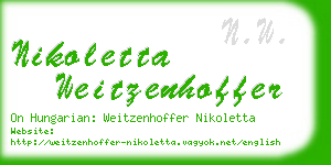 nikoletta weitzenhoffer business card